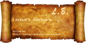 Lenhart Barbara névjegykártya